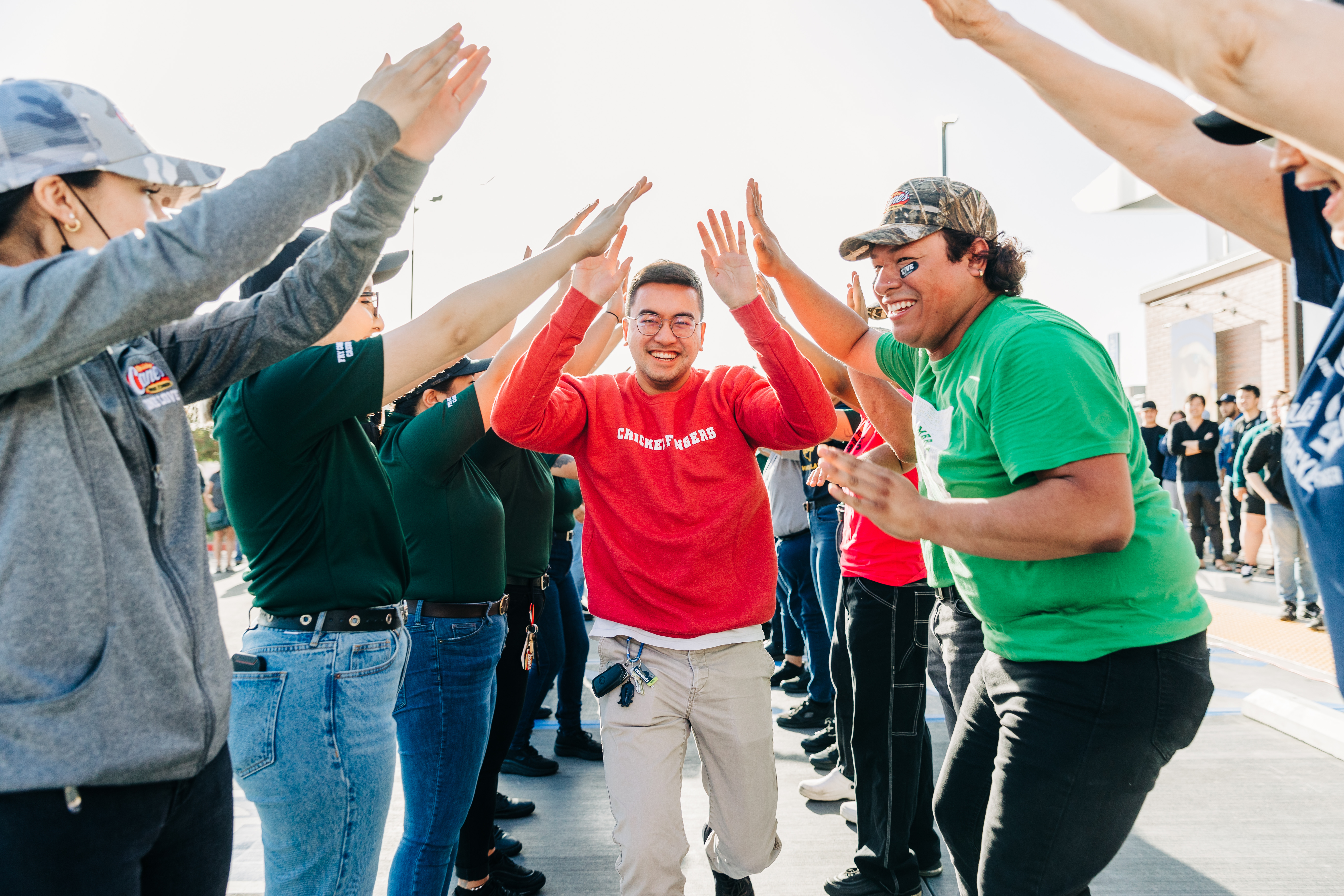 Crewmembers celebrating 