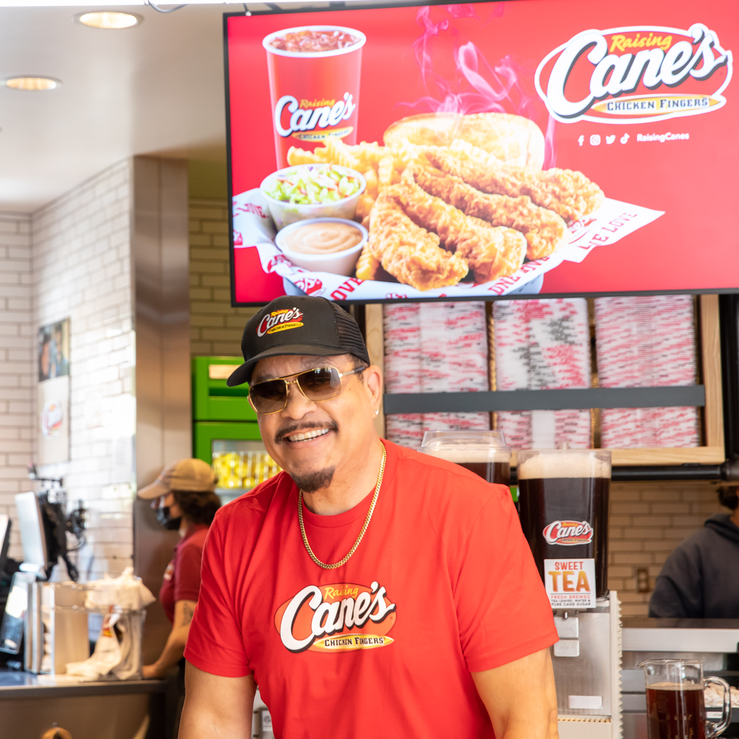 Rapper, Ice-T inside a Raising Cane's.