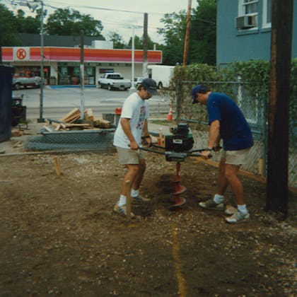 Todd Graves building the first Raising Cane's