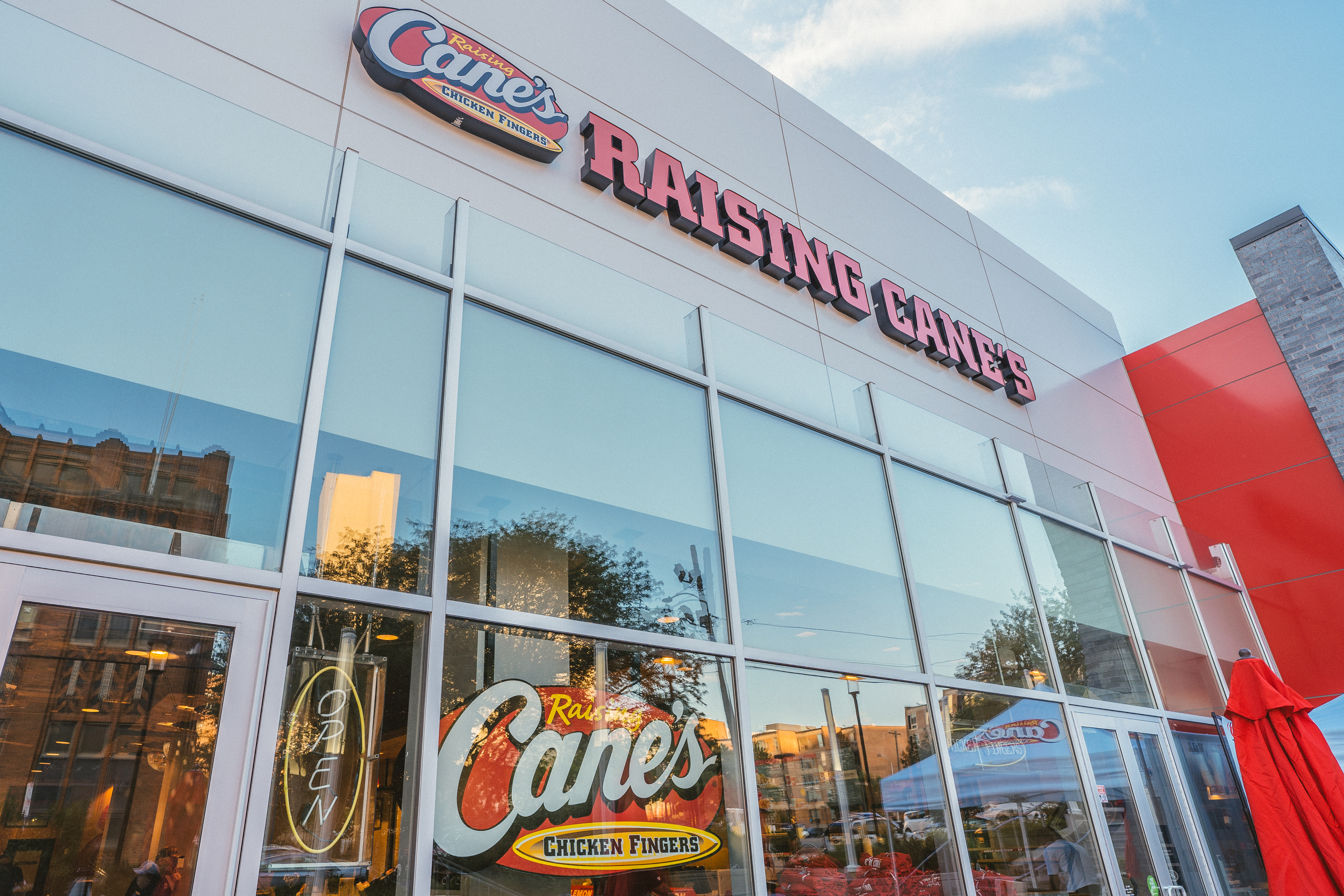 Outside of Raising Cane's restaurant