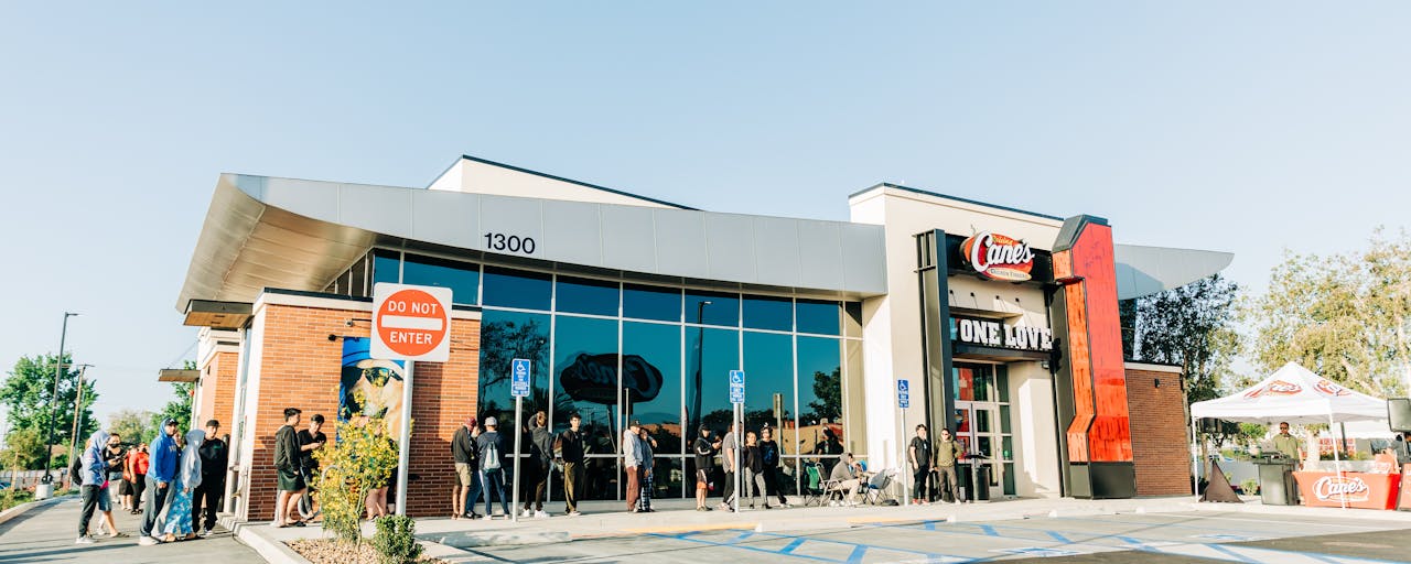 Customers waiting outside the Restaurant