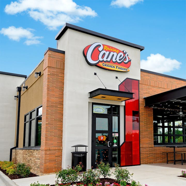 Outside entrance to a Raising Cane's restaurant location