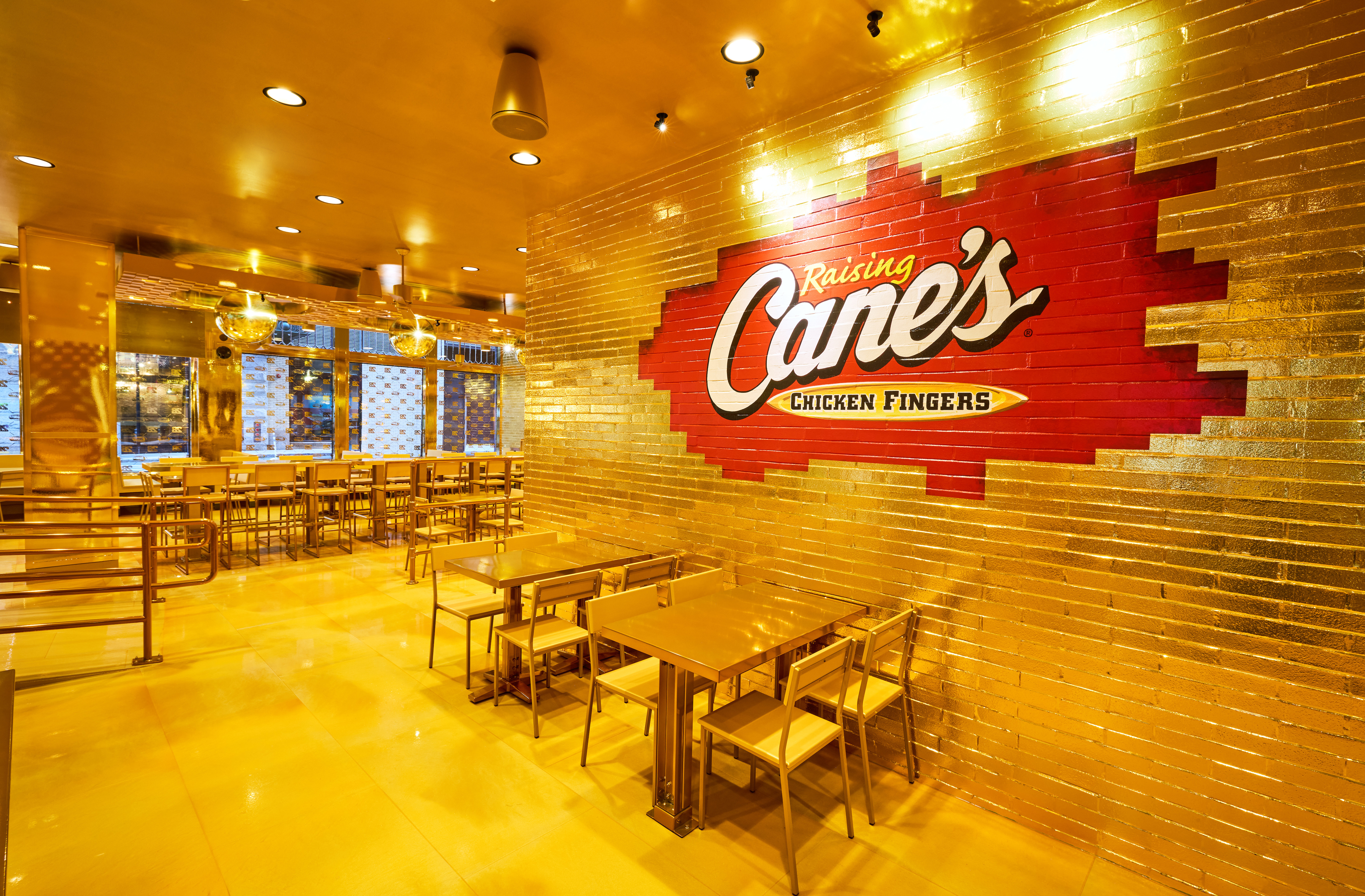 Raising Cane's Golden Birthday gold restaurant