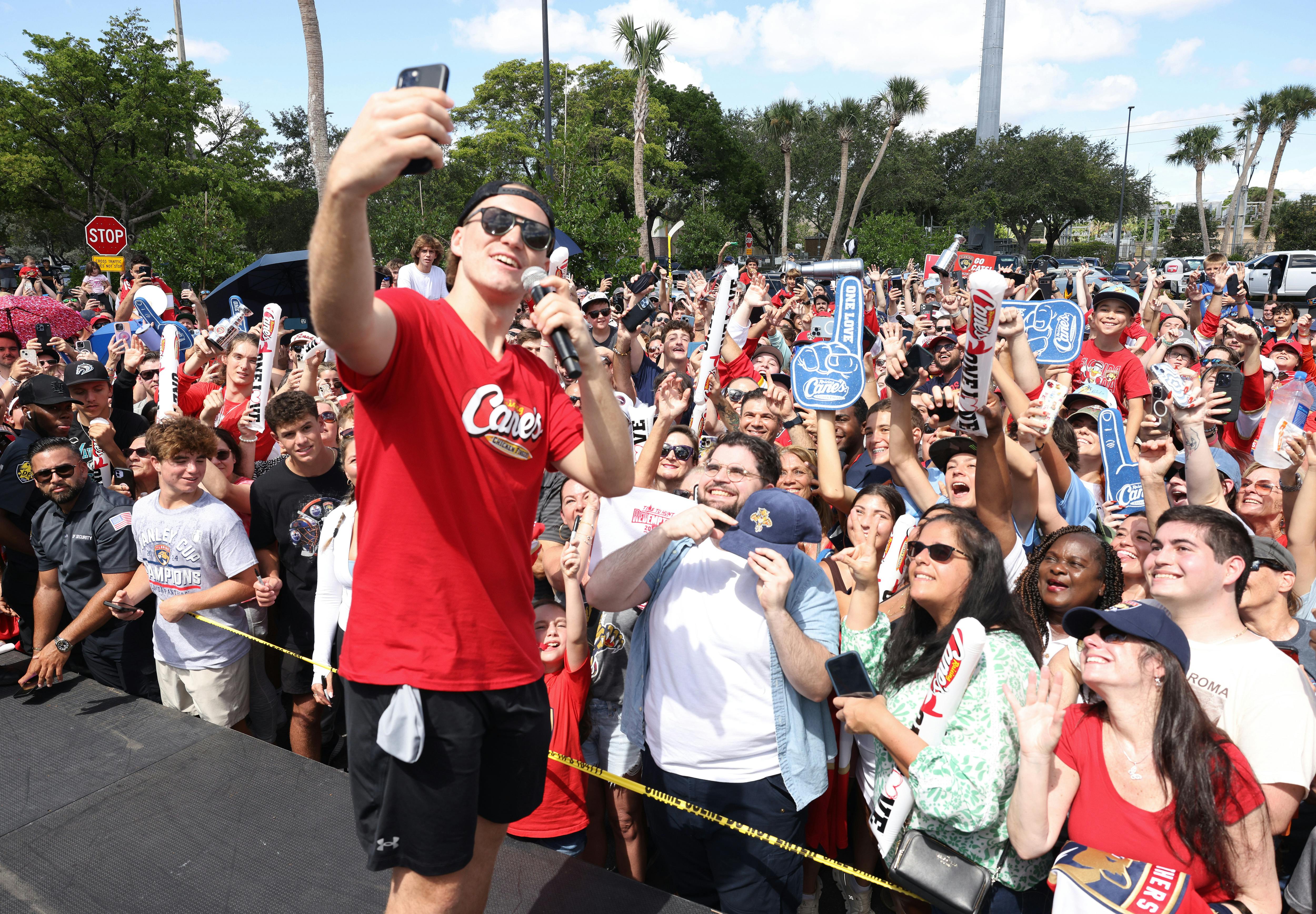 Matthew Tkachuk at Raising Cane's