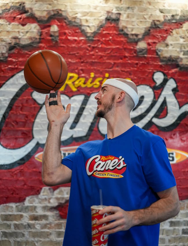 Alex Caruso Spinning Ball at Raising Cane's