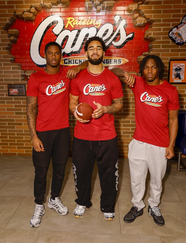 Jamari Sharpe, Elijah Sarratt, and D'Angelo Ponds at Raising Cane's