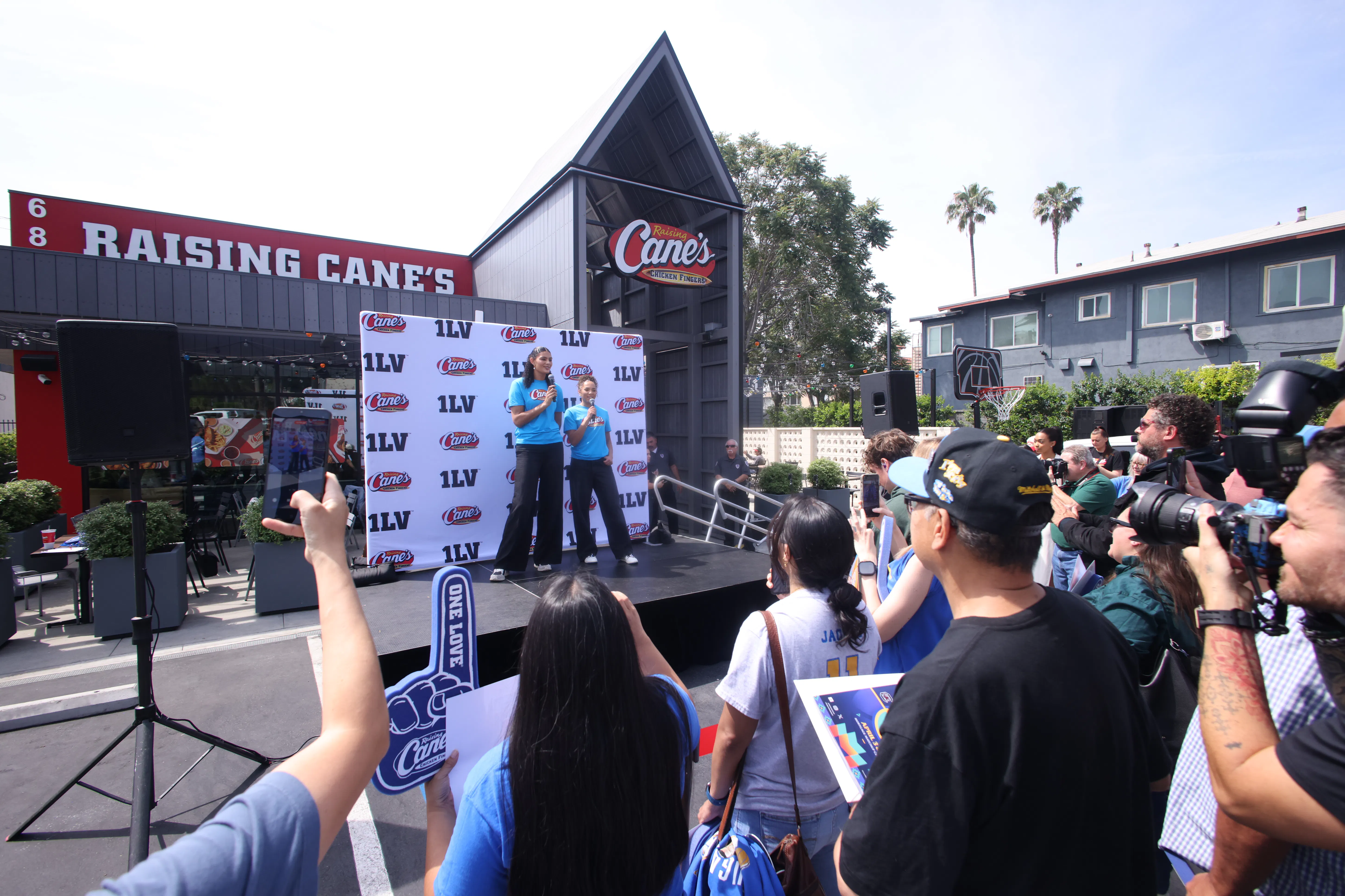 Lauren Betts and Kiki Rice Work Championship Shift at Raising Cane’s ...