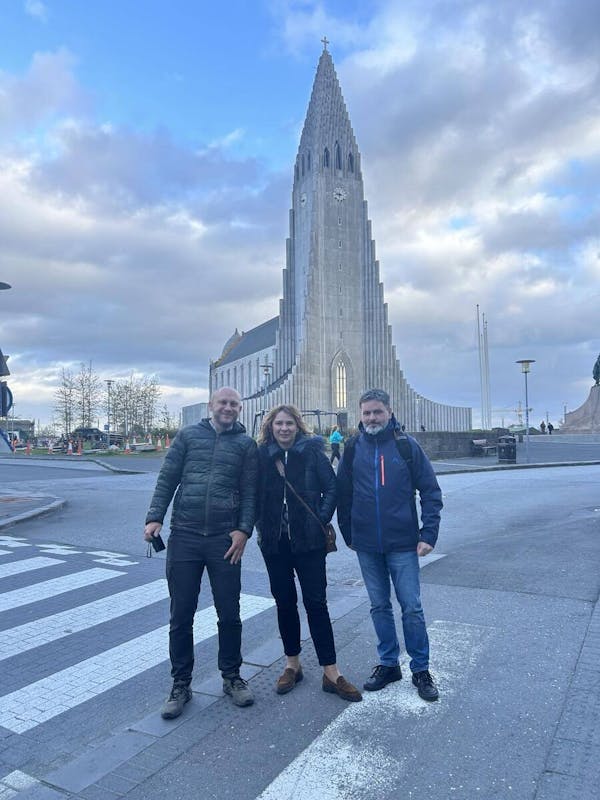 Þrír fulltrúar Póllands við Hallgrímskirkju