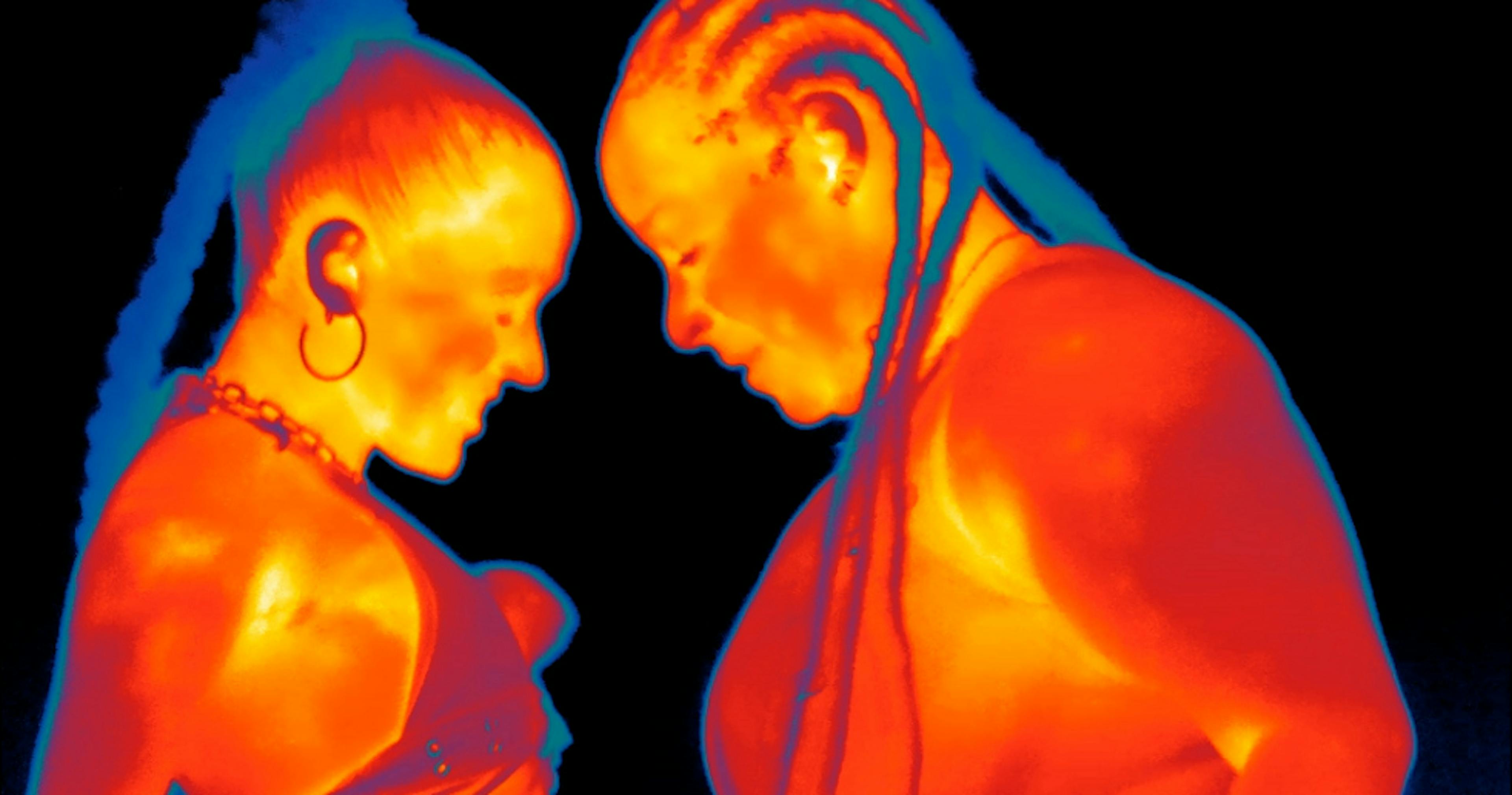 clubgoers dancing on infrared camera