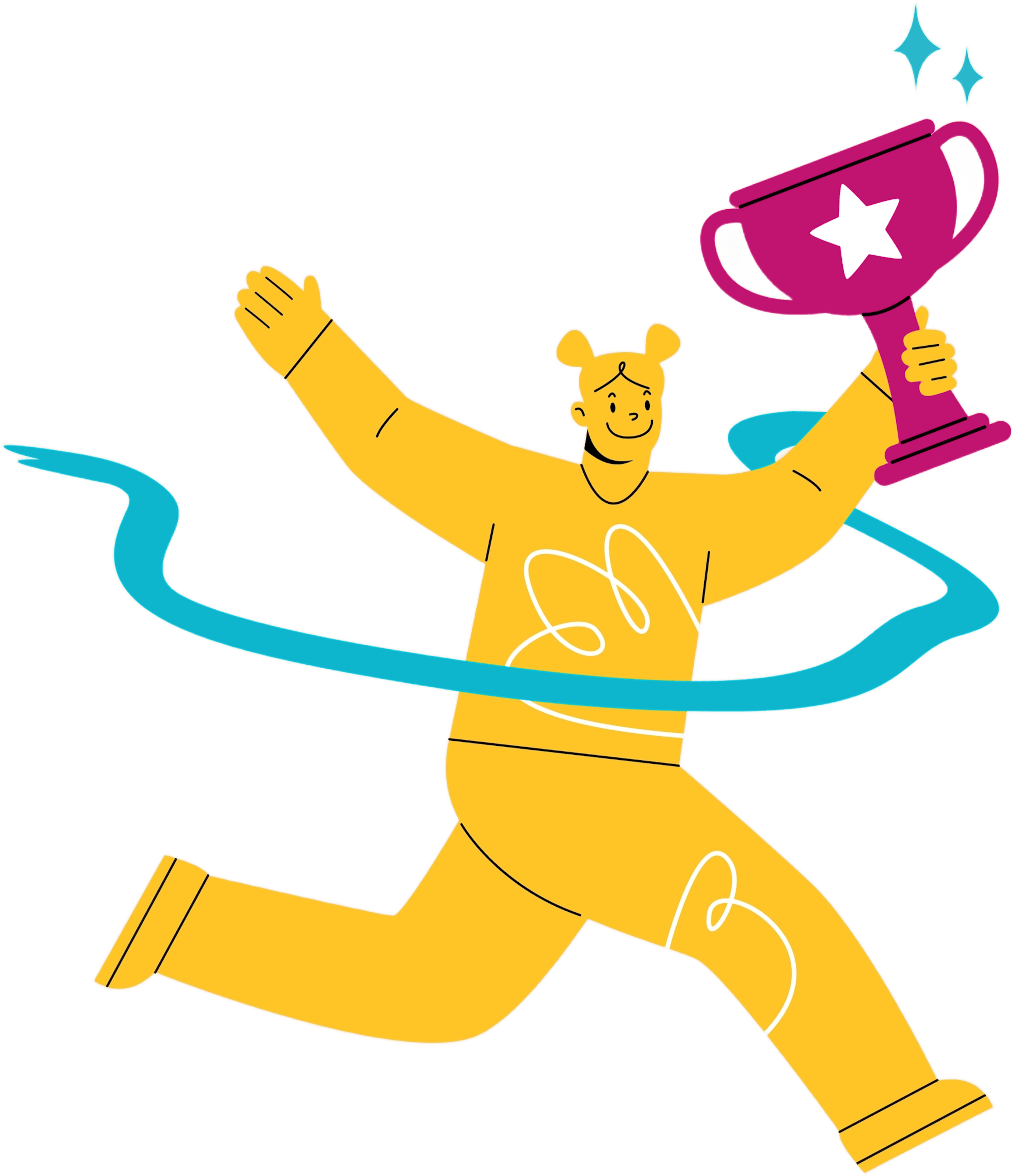 Man celebrating with trophy