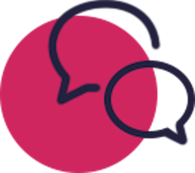 An illustration of two speech bubbles