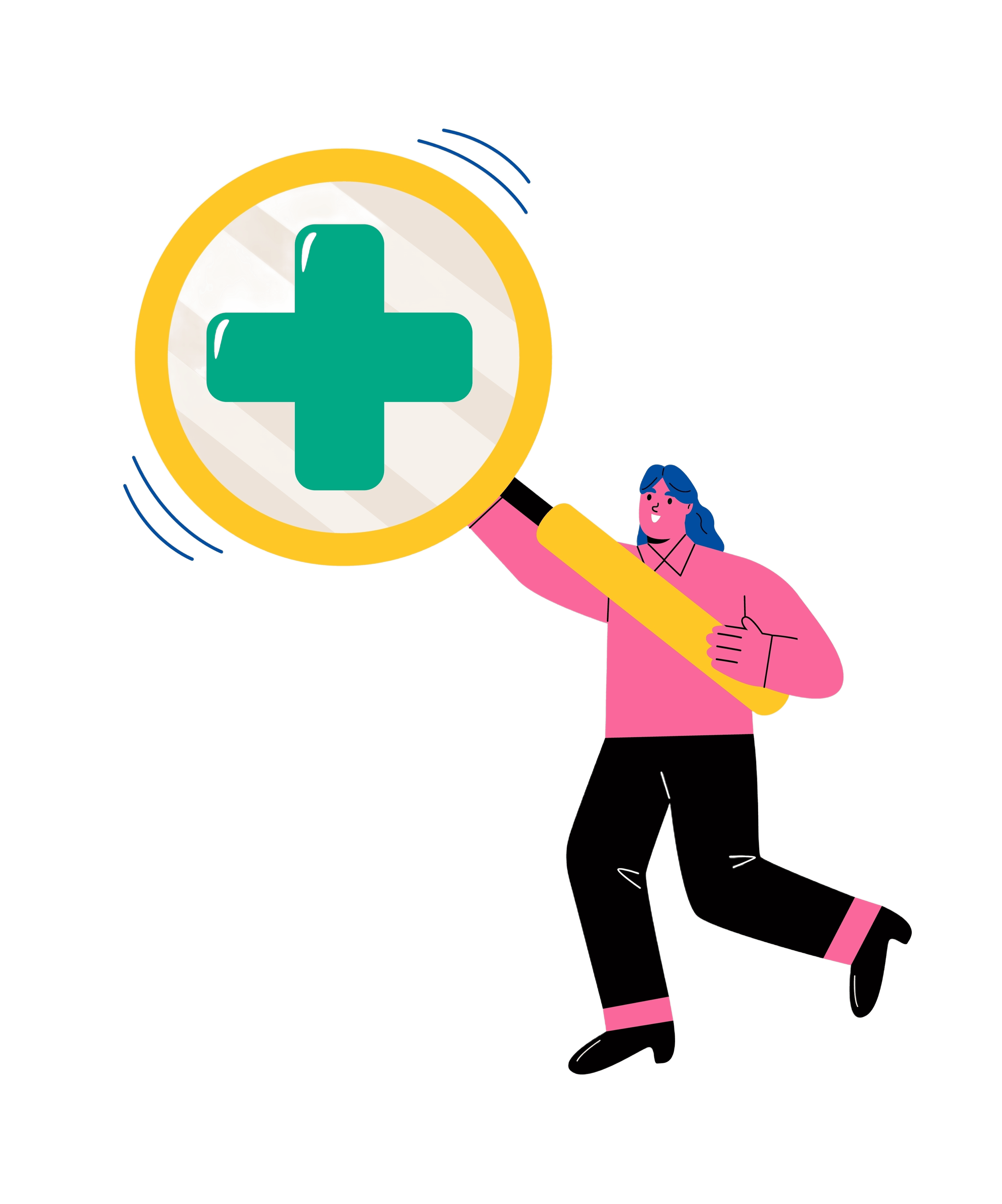 woman with medical sign