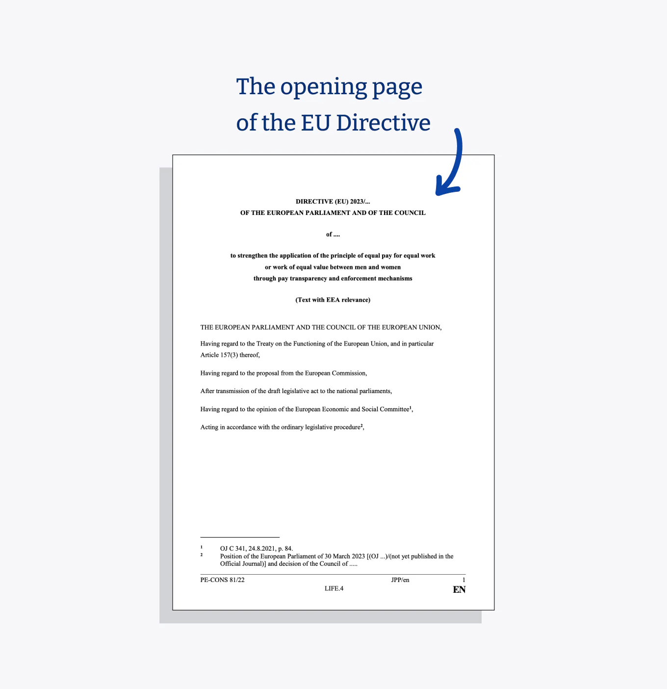 Opening page of the EU Pay Transparency Directive
