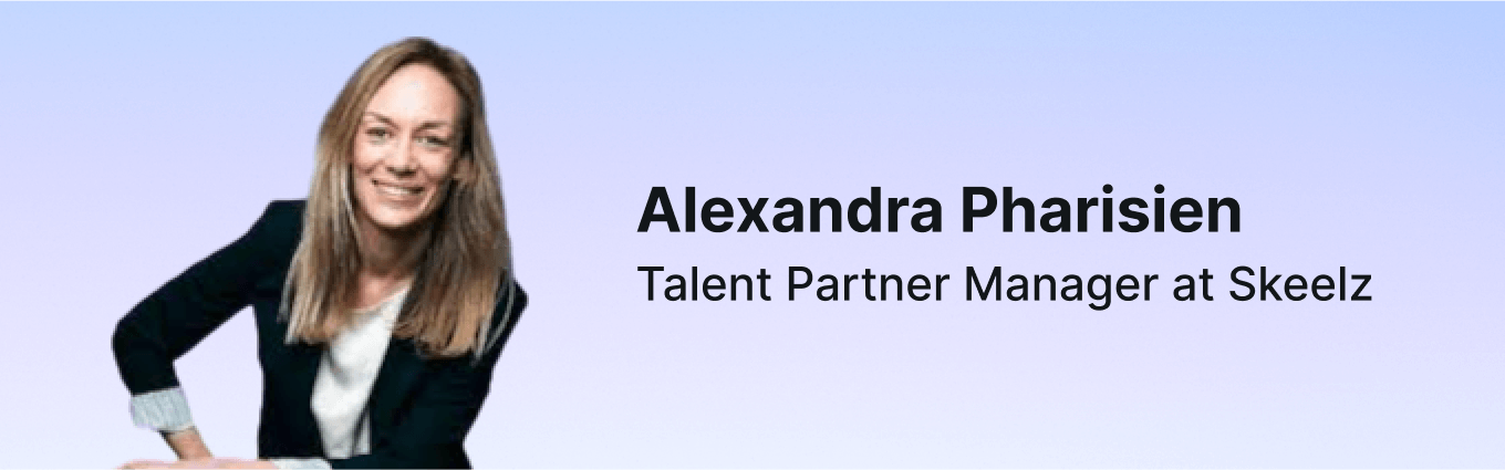 Headshot photo: Alexandra Pharisien, Talent Partner Manager at Skeelz