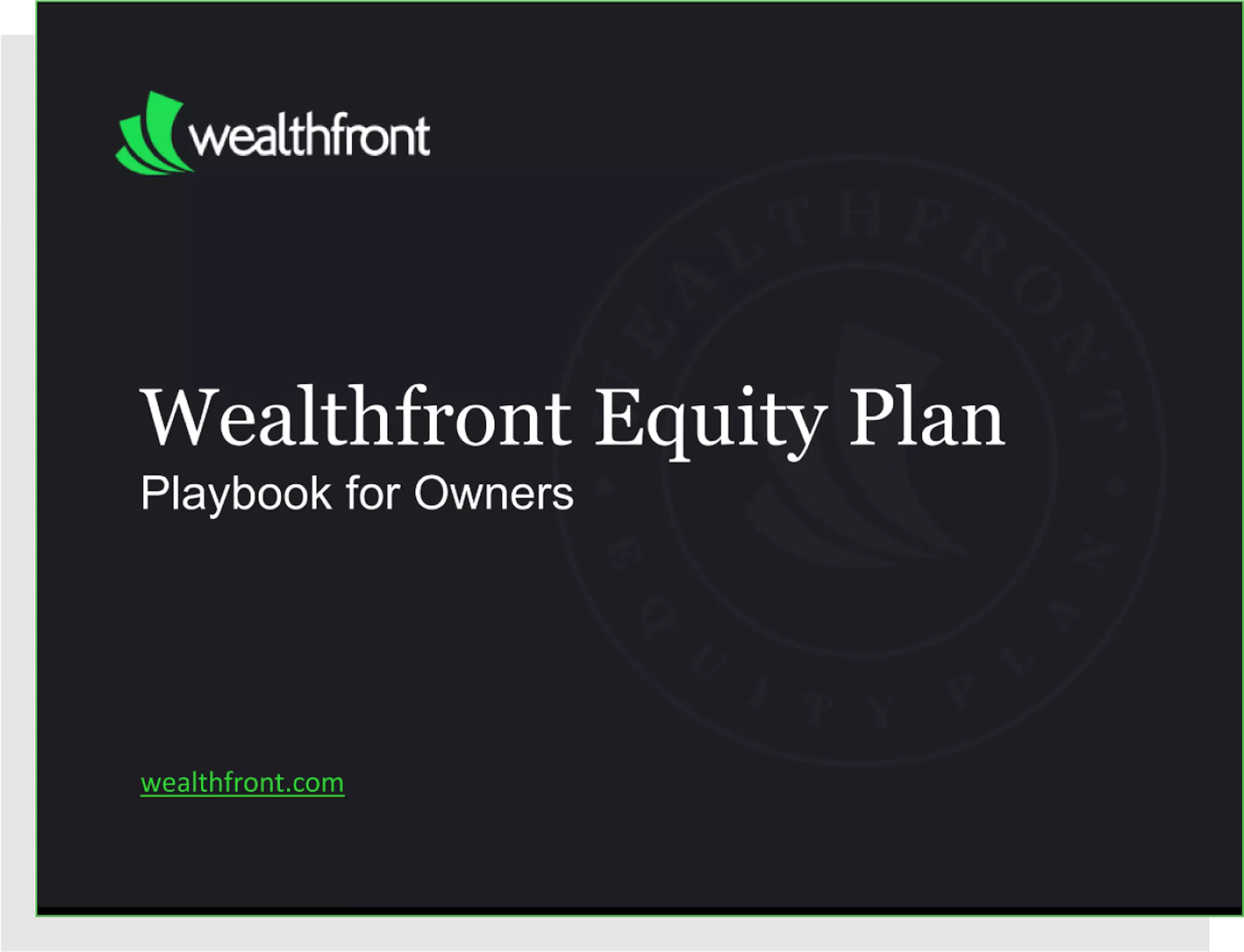 Wealthfront equity plan, front cover