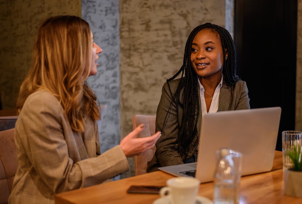 Two businesswomen having a meeting