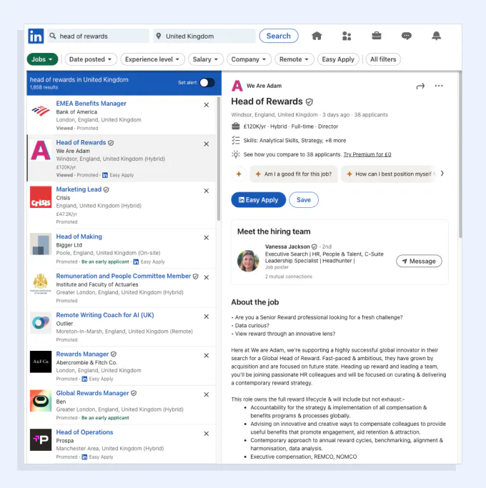 Platsannonser på LinkedIn