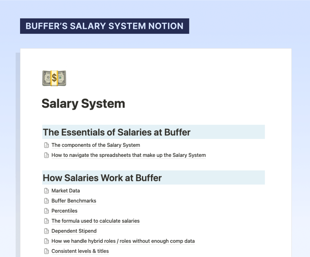 Buffer salary system notion