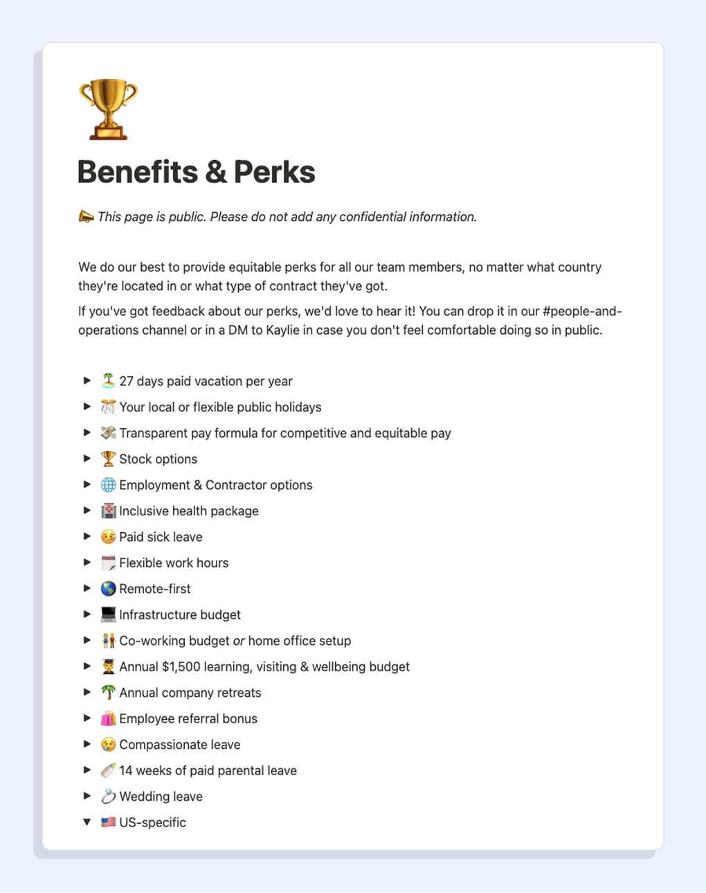 Benefits and perks at Checkly