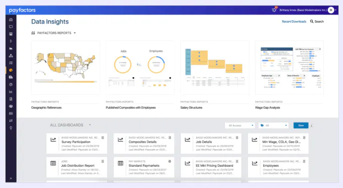 Payscale's compensation management platform