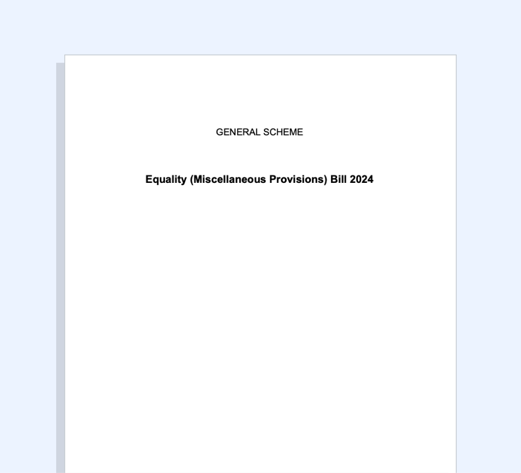 Screenshot of Ireland's draft proposal for the implementation of the EU Pay Transparency Directive via the Equality Bill 2024.