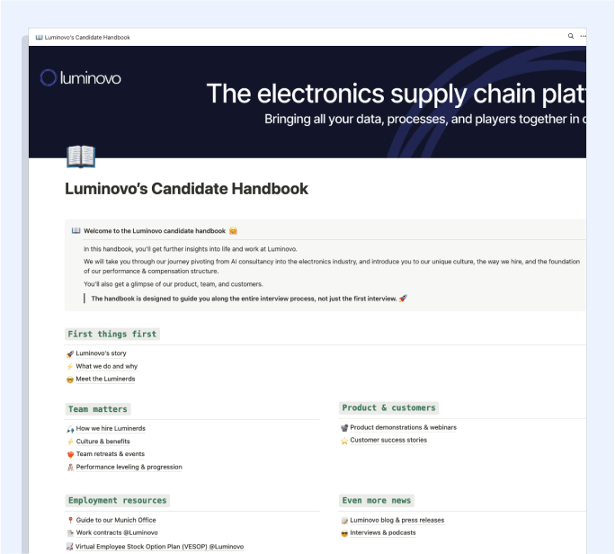 Luminovo candidate handbook