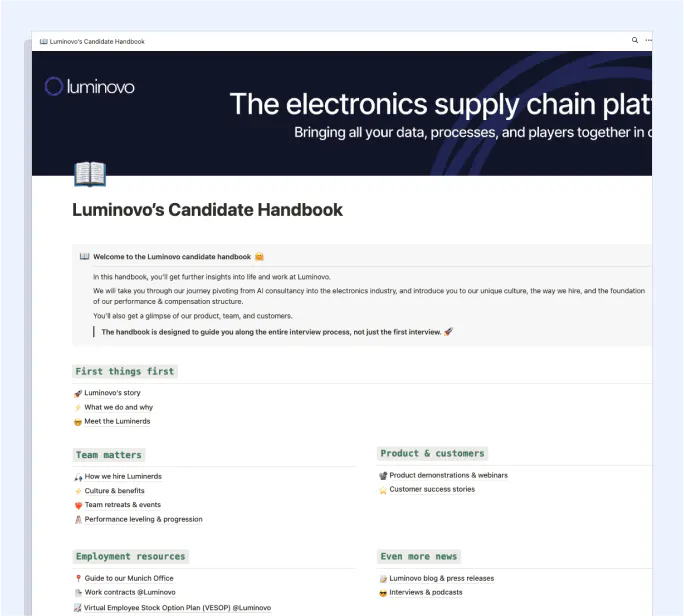 Luminovo candidate handbook