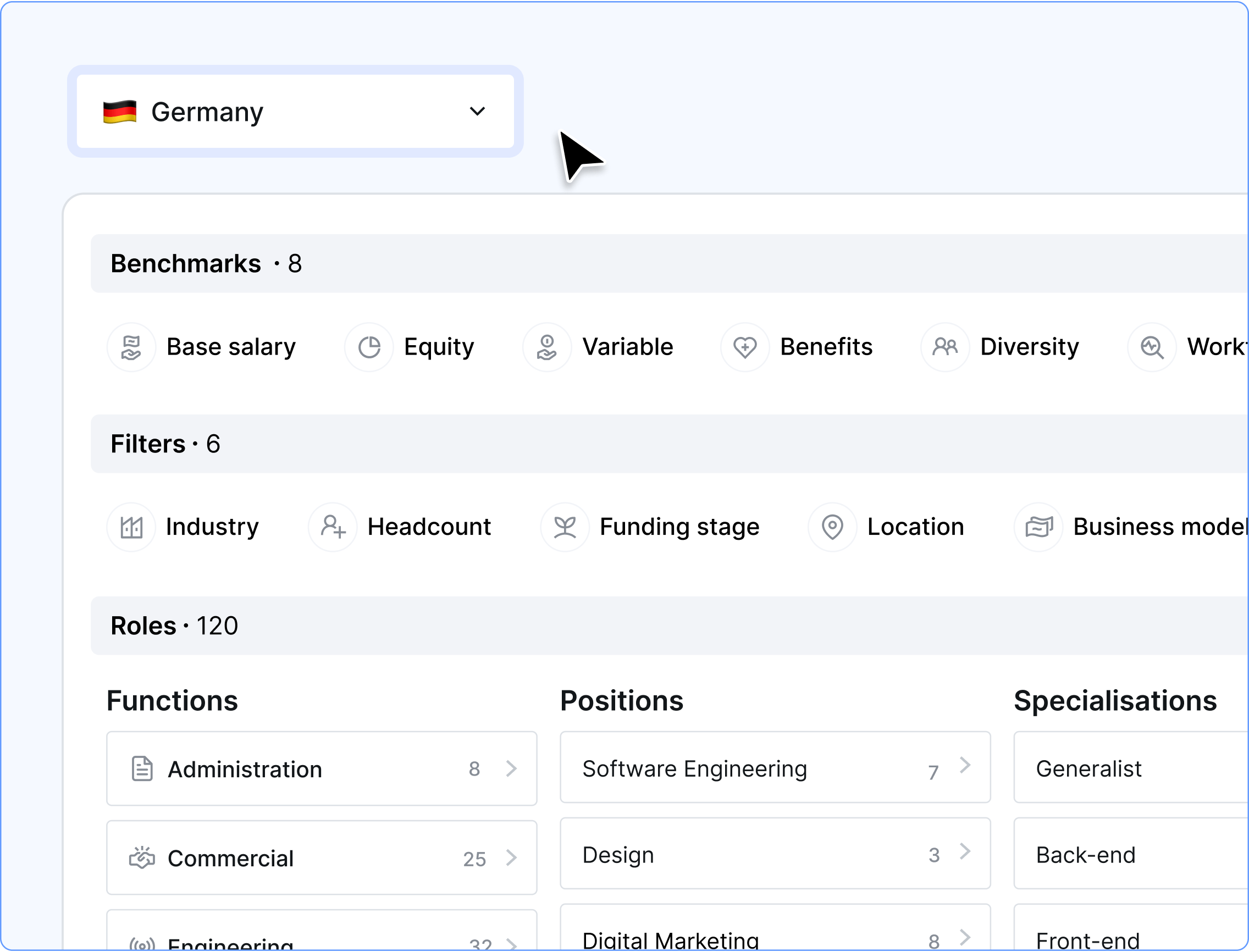 screenshot from web app
