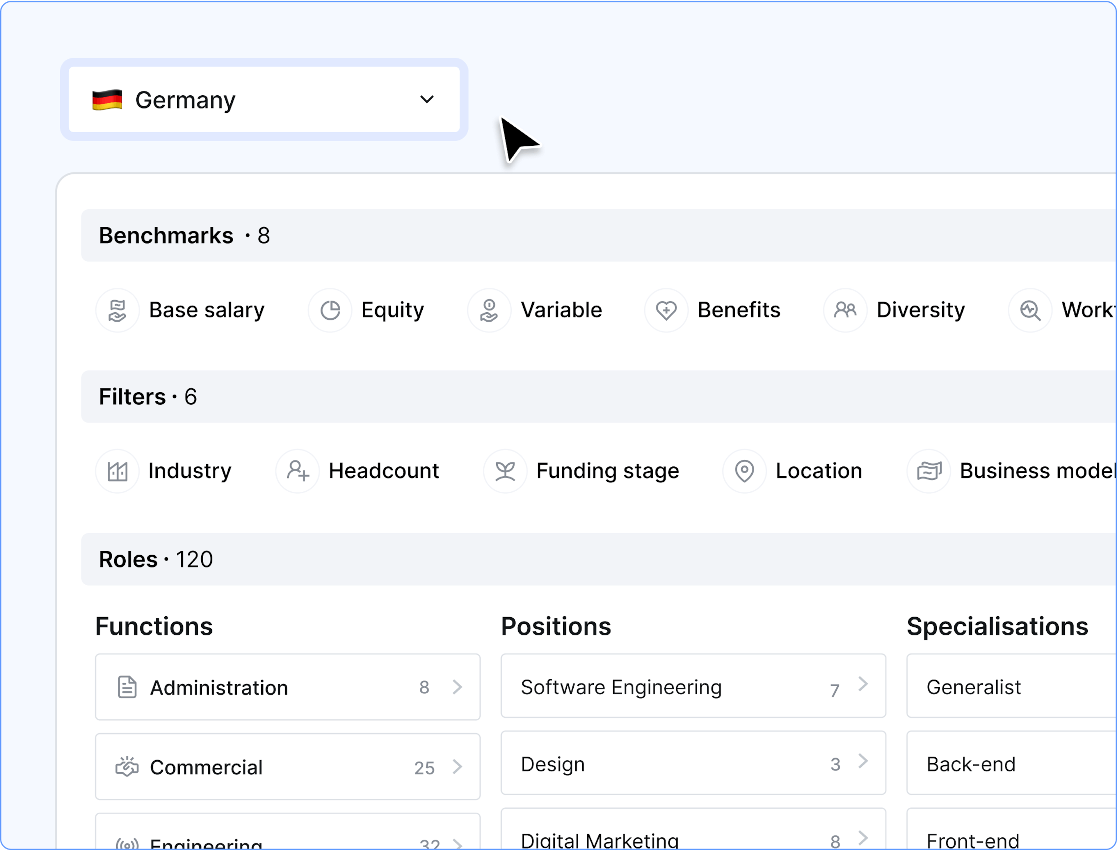 screenshot from web app