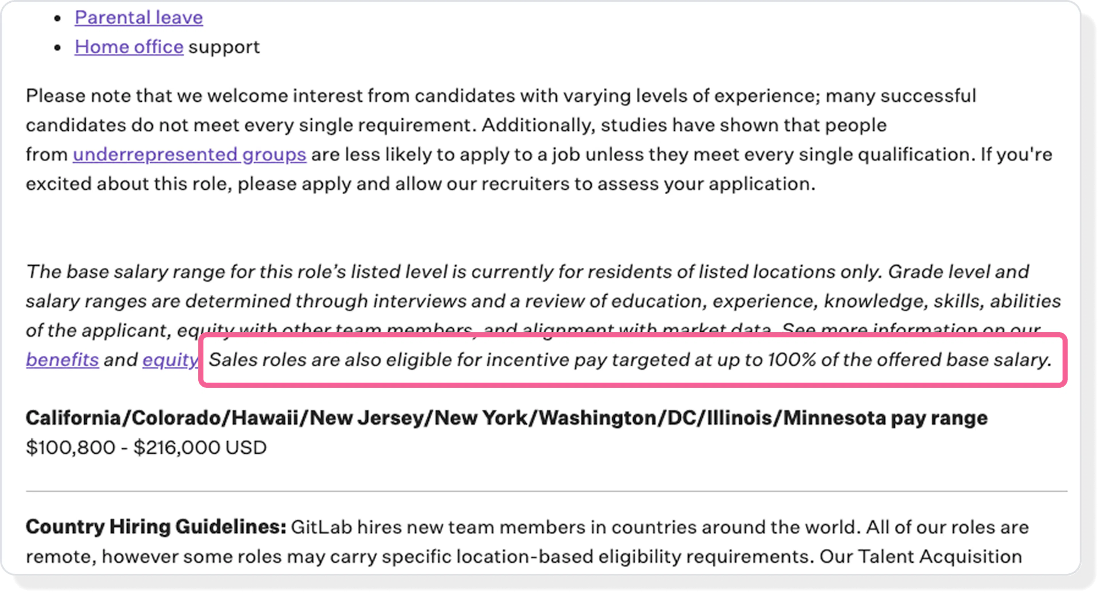 Gitlab sales incentive plan example