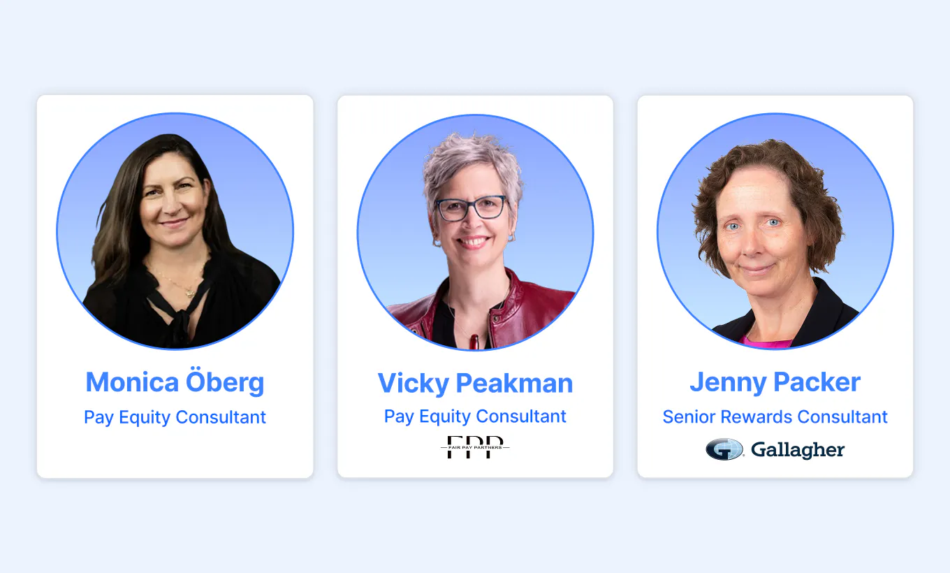 Monica Oberg, Vicky Peakman, Jenny Packer – pay equity experts