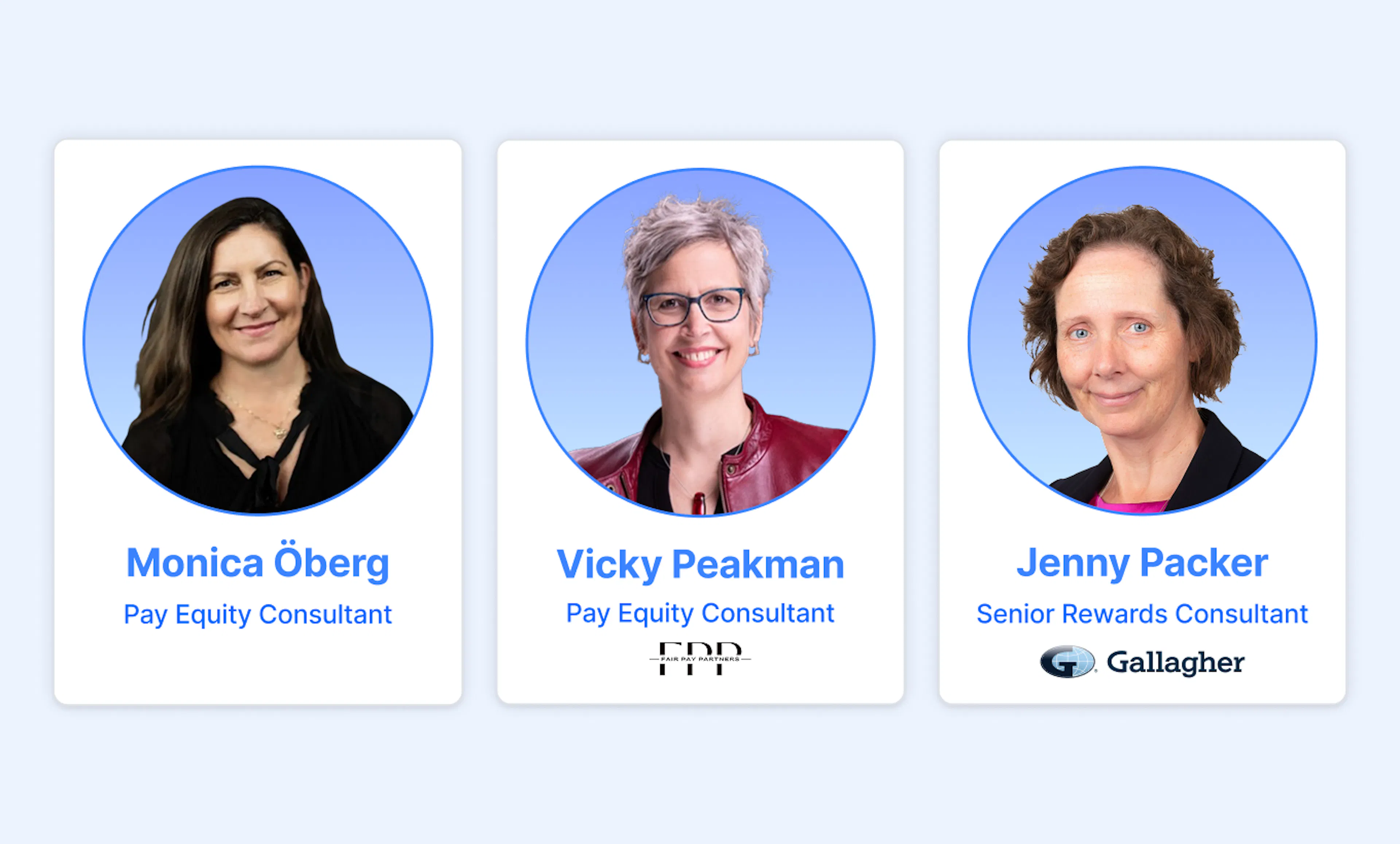 Monica Oberg, Vicky Peakman, Jenny Packer – pay equity experts