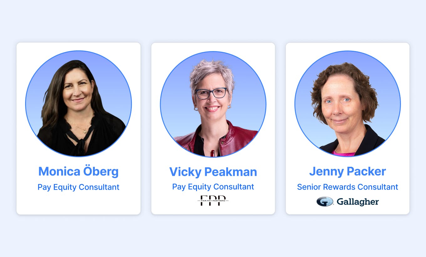 Monica Oberg, Vicky Peakman, Jenny Packer – pay equity experts