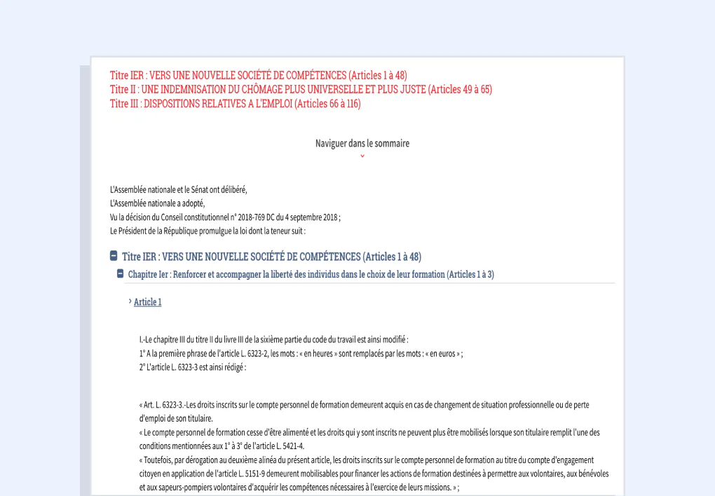 France's Loi pour la liberté de choisir son avenir professionnel (2018)