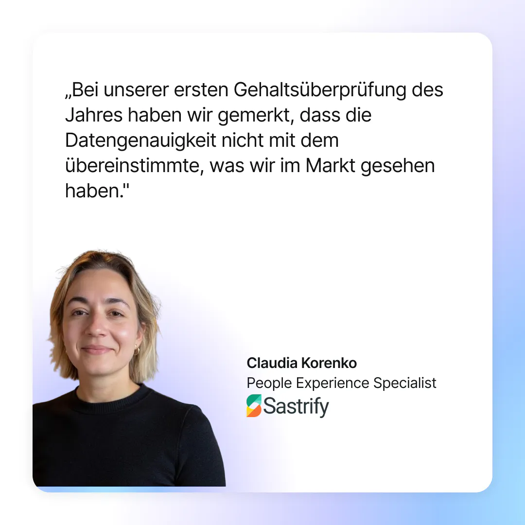 „Bei unserer ersten Gehaltsüberprüfung des Jahres haben wir gemerkt, dass die Datengenauigkeit nicht mit dem übereinstimmte, was wir im Markt gesehen haben."