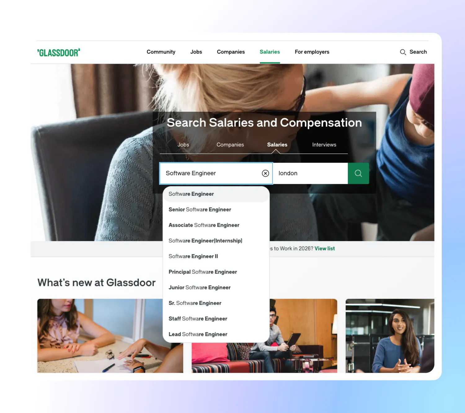 Glassdoor salary checker – job titles