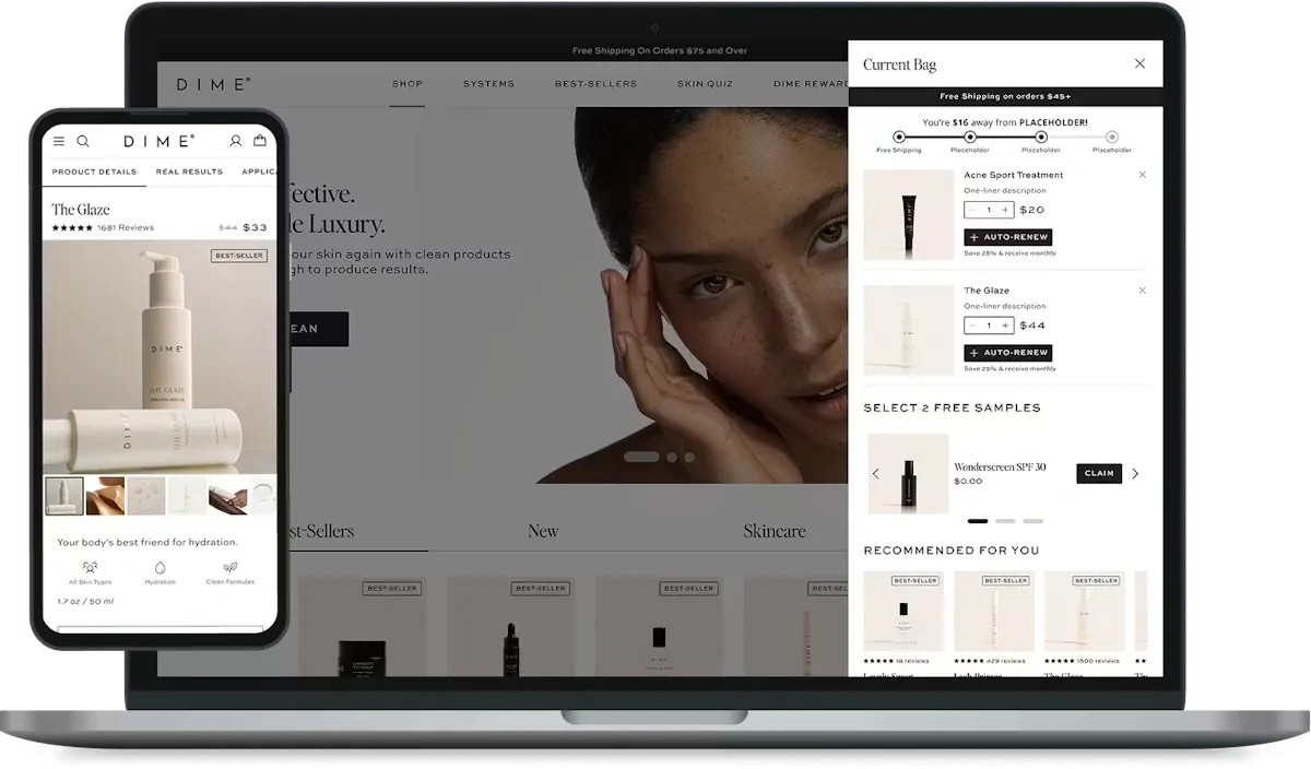 Dime — storefront + mobile app.