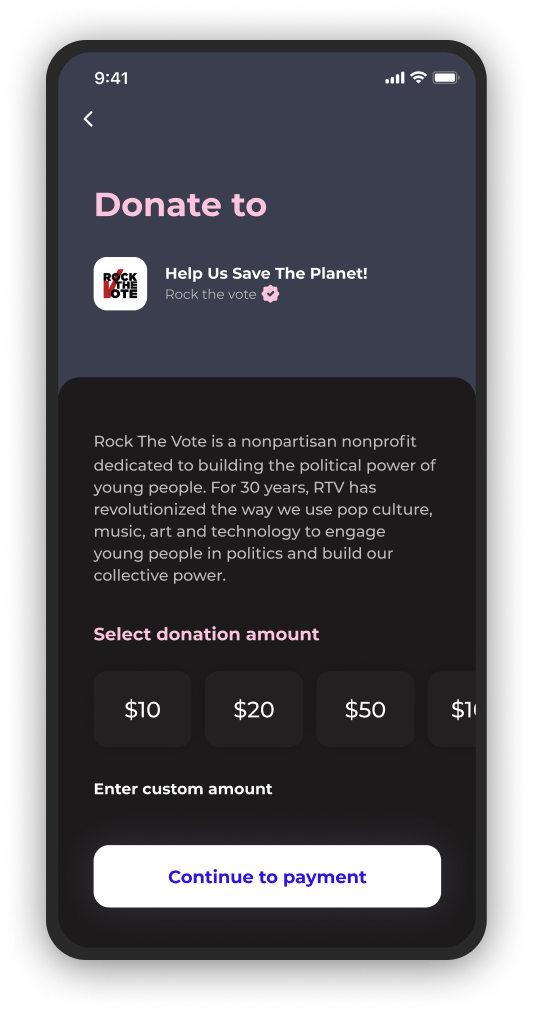 Donation layout