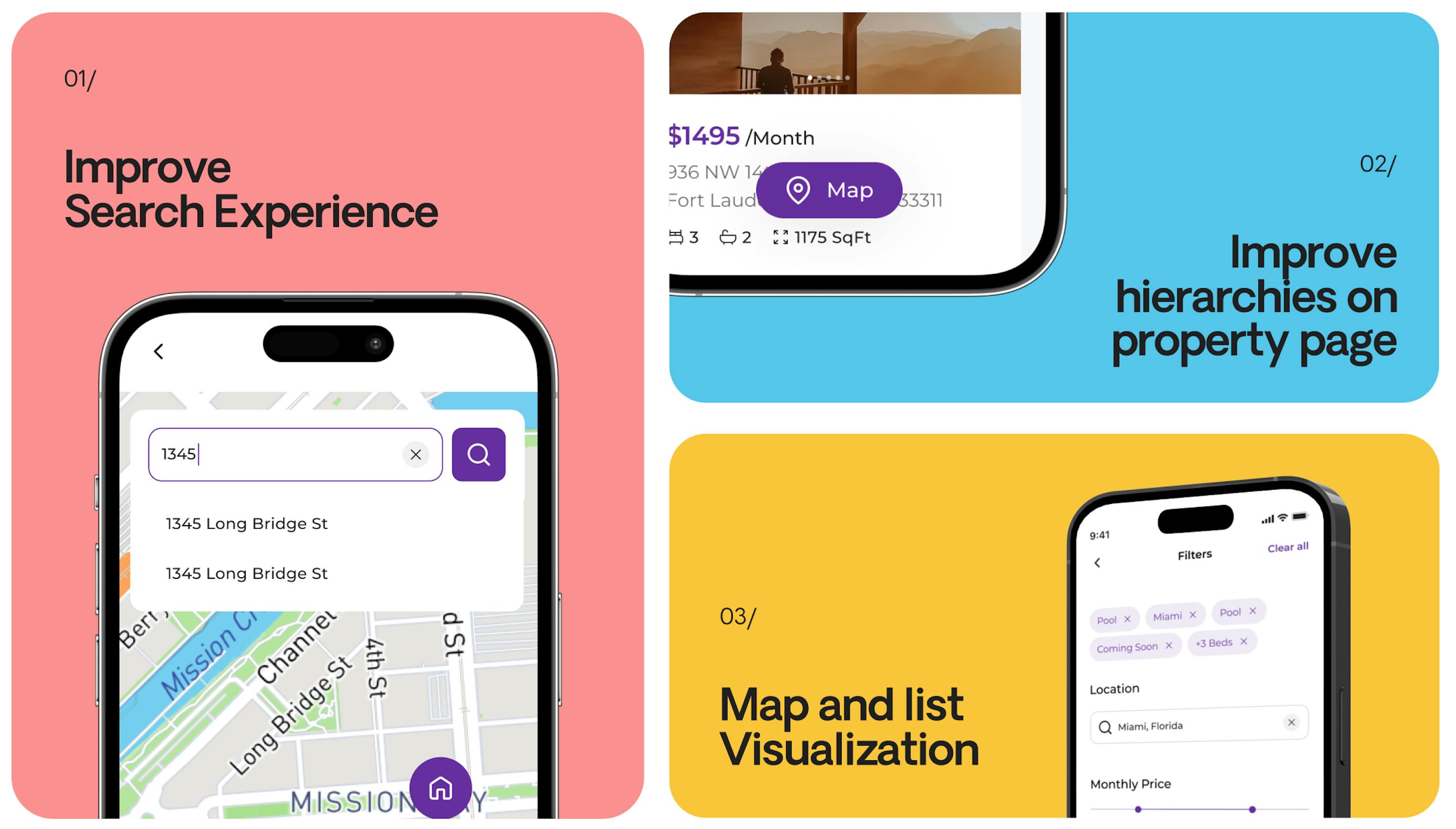 Search experience and map visualization