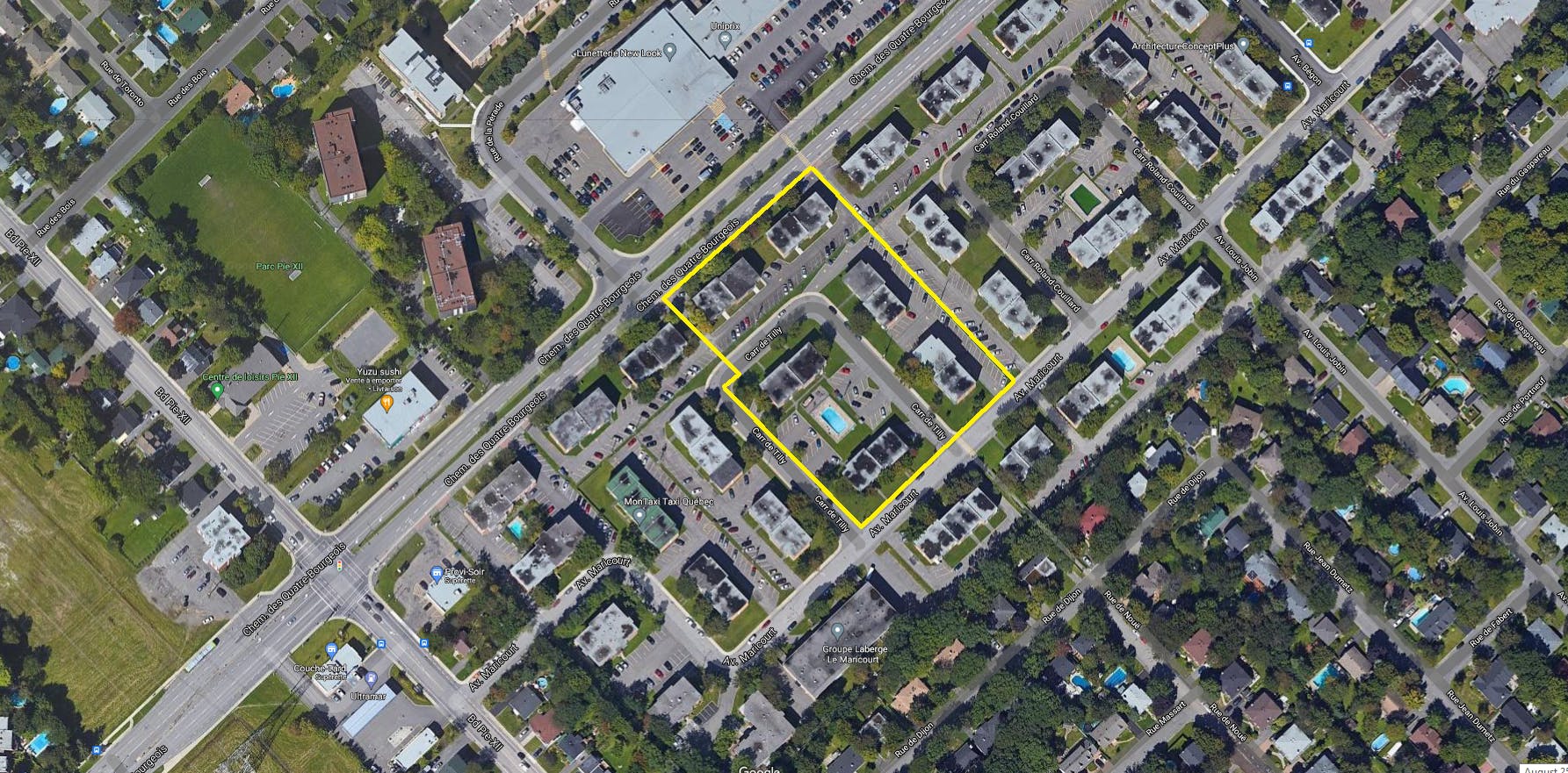 Transaction 7 - av Maricourt, ch des Quatre-Bourgeois et carré de Tilly
