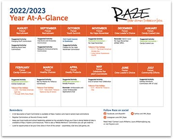 2022/2023 Year At-A-Glance Calendar