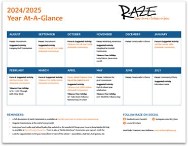 2024/2025 Year At-A-Glance Calendar