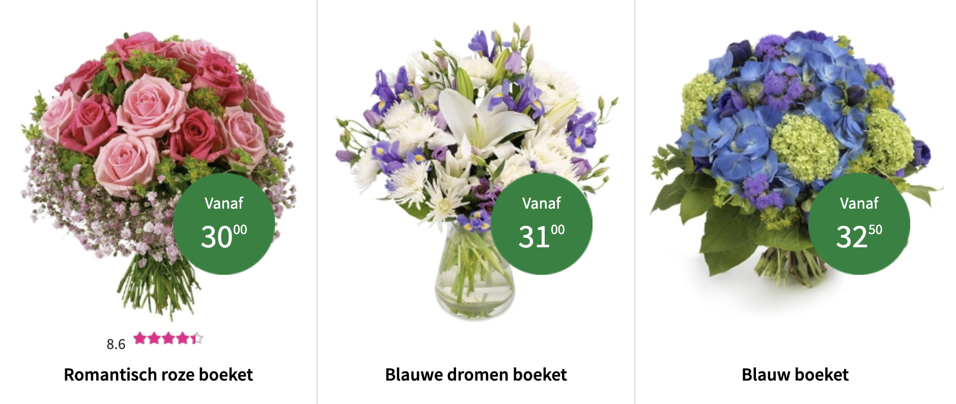 Populaire geboorteboeketten