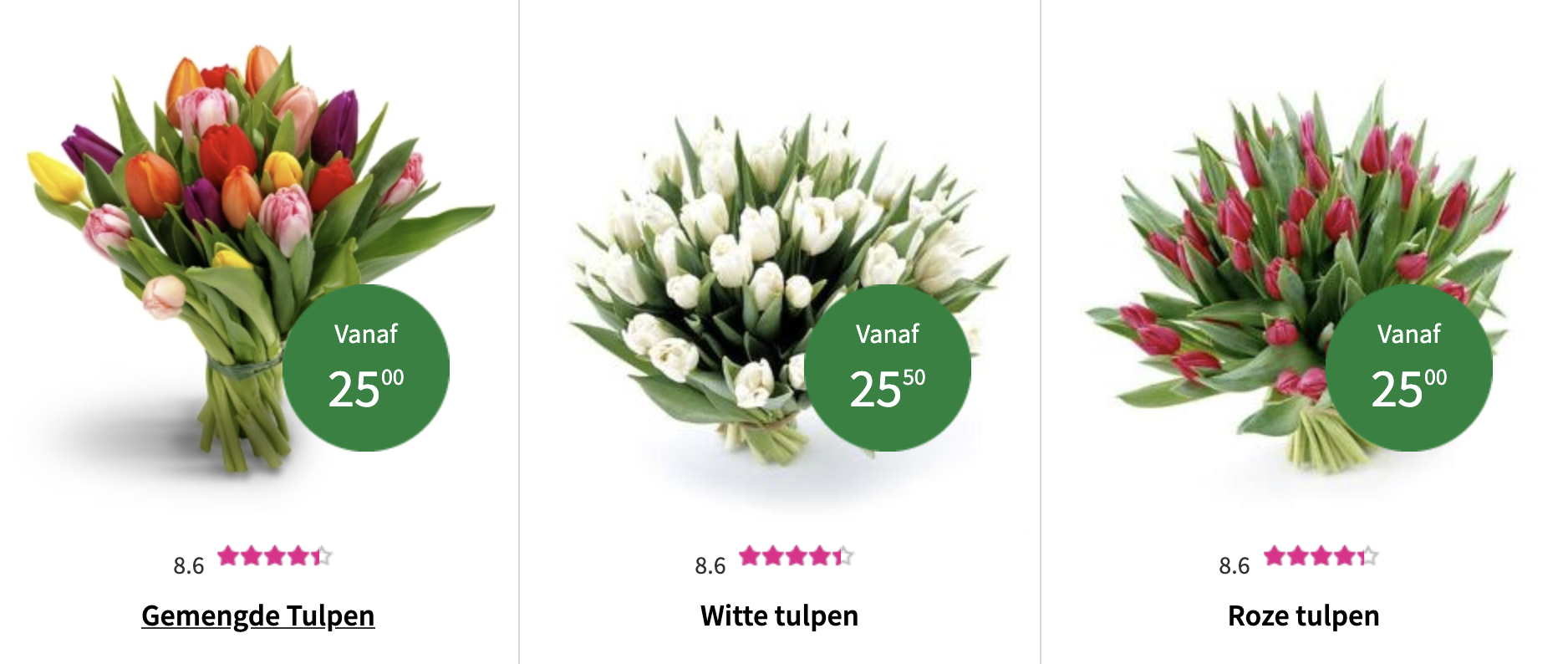 Populaire tulpenboeketten