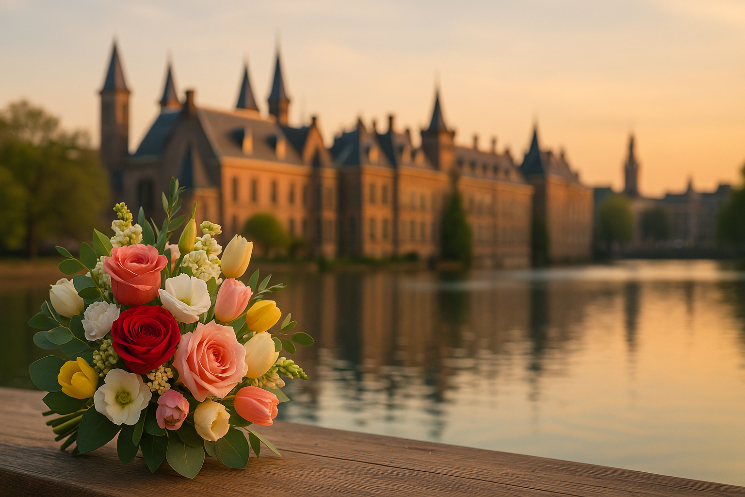 Boeket voor parlement van Den Haag