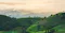 Green hills in Thailand during sunset