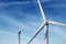 Wind turbines and blue skys