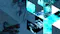 Collage of images in shades of blue