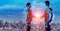 Fintech artwork 2 business people shaking hands