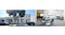 Images of a modern building exterior and a spacious, well-equipped interior workspace, representing the Japan Innovation Campus in Palo Alto, designed for collaboration and innovation.